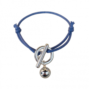 Bracelet cordon rond barre perle