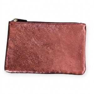 Petite pochette en cuir glitter rouge foncé