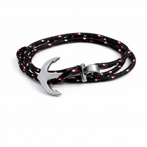 Bracelet Ancre cordon noir