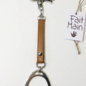 Porte clés en cuir surpiqué personnalisable
