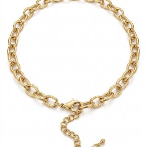 Collier acier doré gros maillons