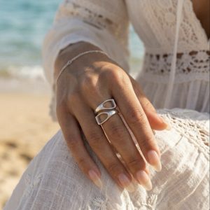 Bague réglable mailles marines