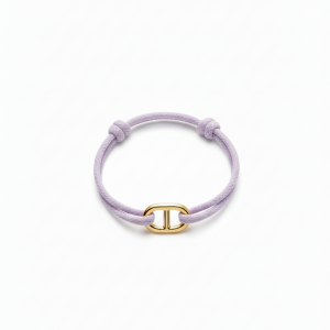 Bracelet cordon maille dorée