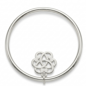 Bracelet Jonc plaqué argent rosace