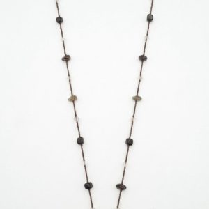 Sautoir "Luna" pierres naturelles noires