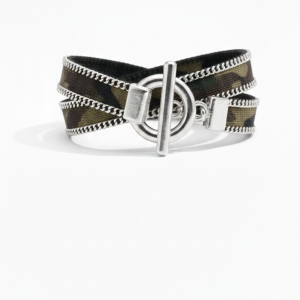 Bracelet cuir Paula camouflage