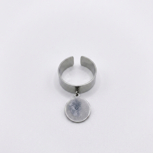 Bague réglable en acier argenté pampille