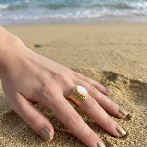 Bague doré et nacré