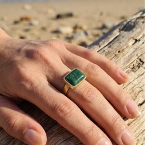 Bague pierre naturelle agate indienne