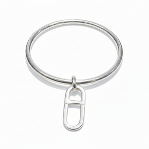 Bracelet Jonc plaqué argent maille marine rectangulaire