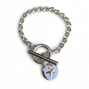 Bracelet chaîne plaqué argent étoile
