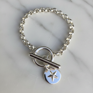 Bracelet chaîne plaqué argent étoile