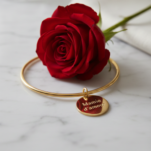 Bracelet jonc message «Mamie d’amour »