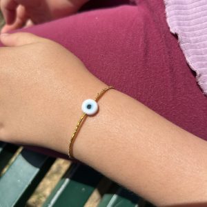 Bracelet œil protecteur doré