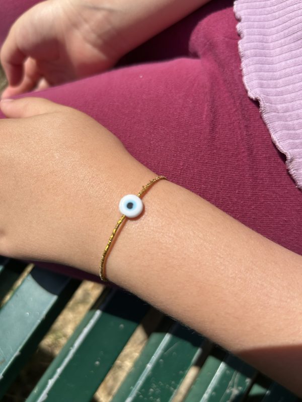 Bracelet œil protecteur doré