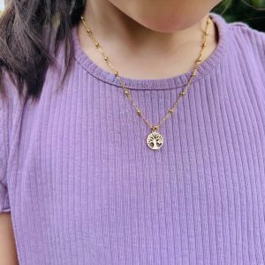 Collier acier arbre de vie enfant