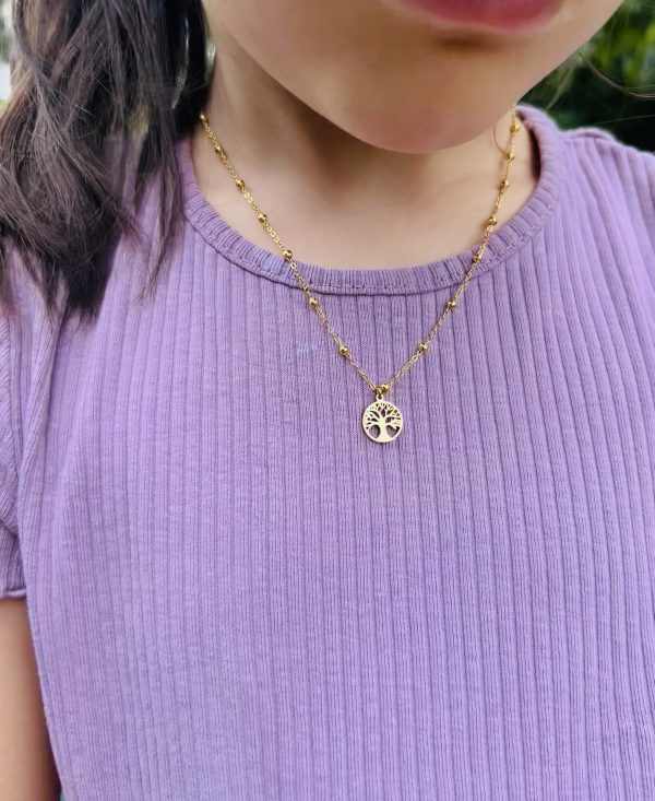 Collier acier arbre de vie enfant