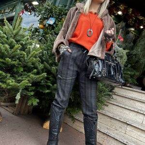 Pantalon à carreaux strech