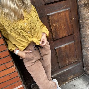 Pantalon velours stretch marron