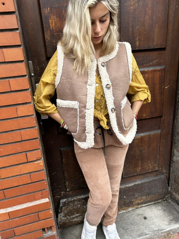 Pantalon velours stretch marron – Image 3