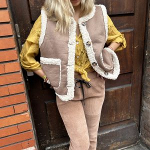 Veste Dana effet mouton et daim