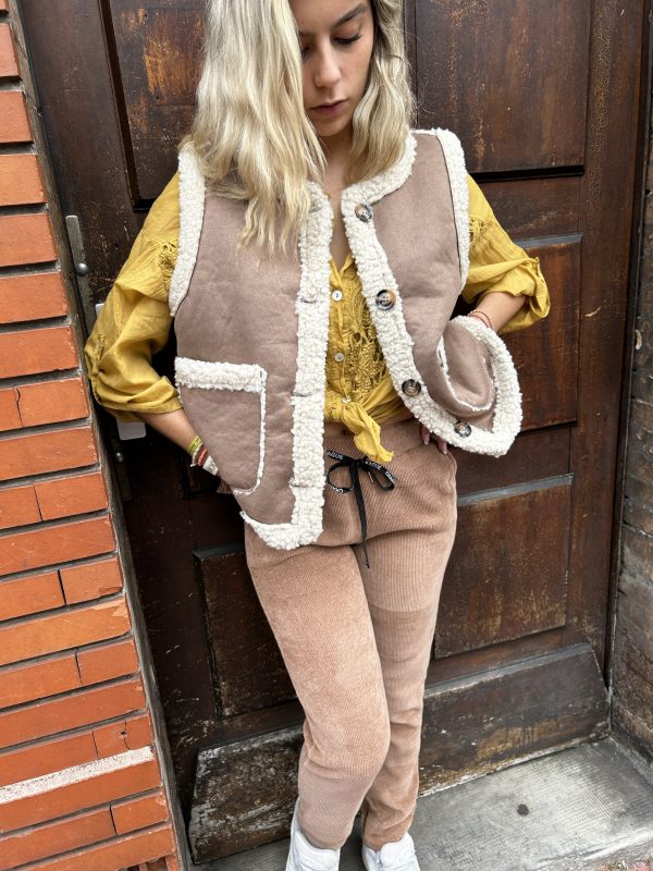 Veste Dana effet mouton et daim
