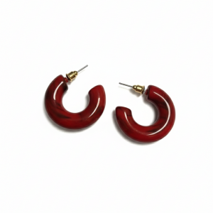 Créoles en résine rouge vermillon