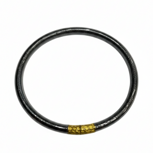 Bracelet Jonc style Bouddhiste gris anthracite