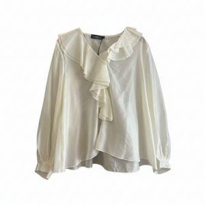 Blouse à volants ivoire