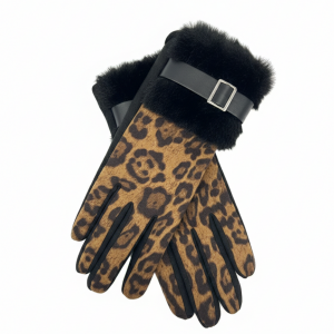 Gants Léopard et Fourrure
