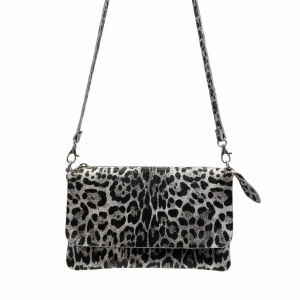 Sac Bandoulière Léopard Argent