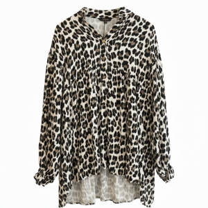 Blouse Fluide à Imprimé Léopard