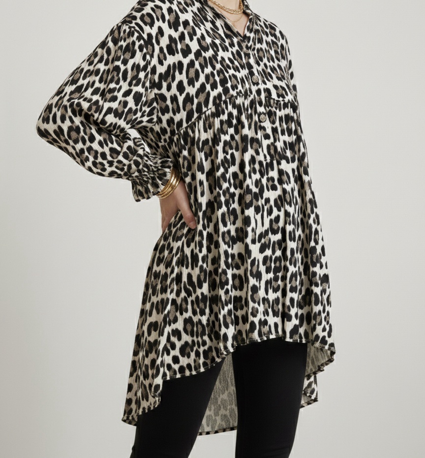 Blouse Fluide à Imprimé Léopard – Image 2