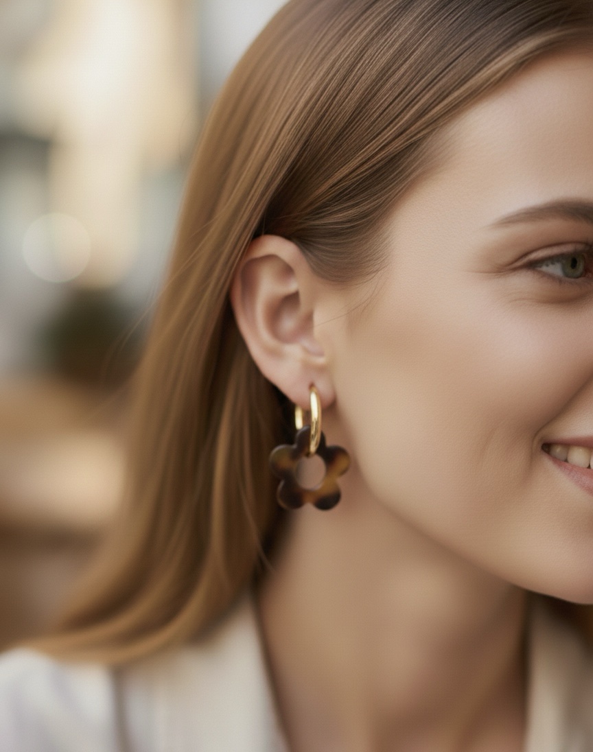 Boucles D'oreilles Floral LĂ©opard â Image 3