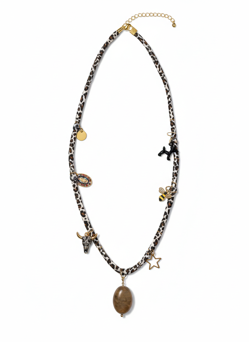 Sautoir Charms Motif Léopard