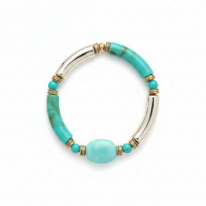 Bracelet Jonc Turquoise Argenté