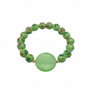 Bracelet Vert aux Fleurs