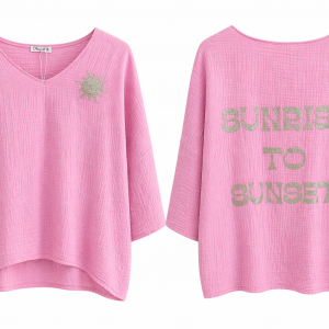 Blouse gaze de coton rose