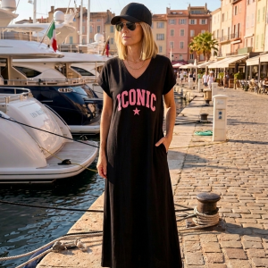 Robe tee shirt  ICONIC noire