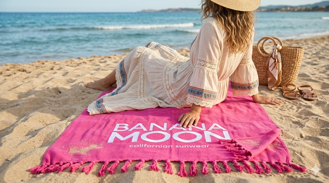 Serviette de Plage Rose Banana Moon – Image 3